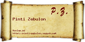 Pinti Zebulon névjegykártya